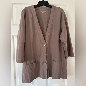 Appleseed's Brown button up  Sweater size XL NEW